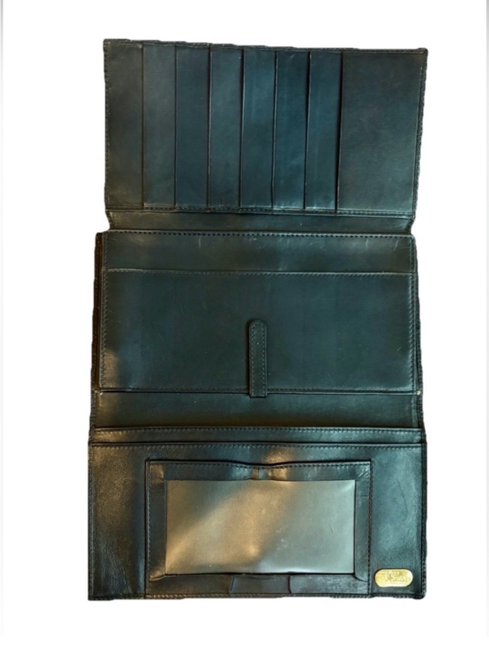 '80s Vintage Gucci Navy GG Long Monogram Clutch-Wallet - Picture 4 of 14